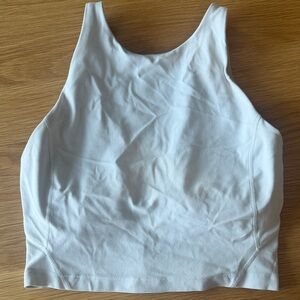 Cropped Lululemon White Tank Top with built in bra